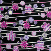 Black and Pink Floral 100% Cotton Fabric WOF 110cm - 112cm